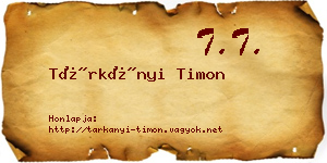Tárkányi Timon névjegykártya